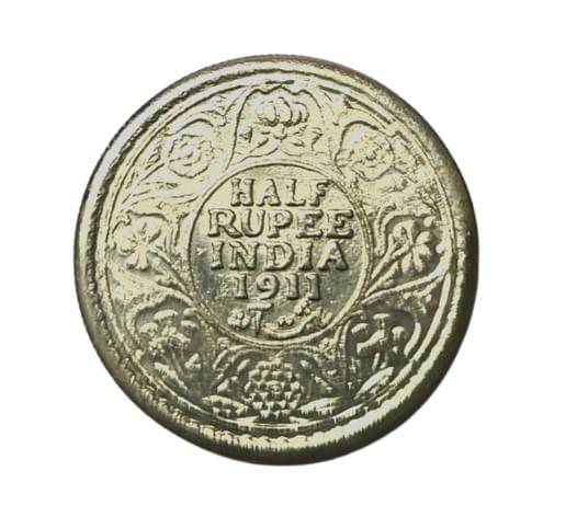 Extreme Rare Half Rupee 1911 Year King George V Coin Extreme Rare Half Rupee 1911 Year King George V Coin