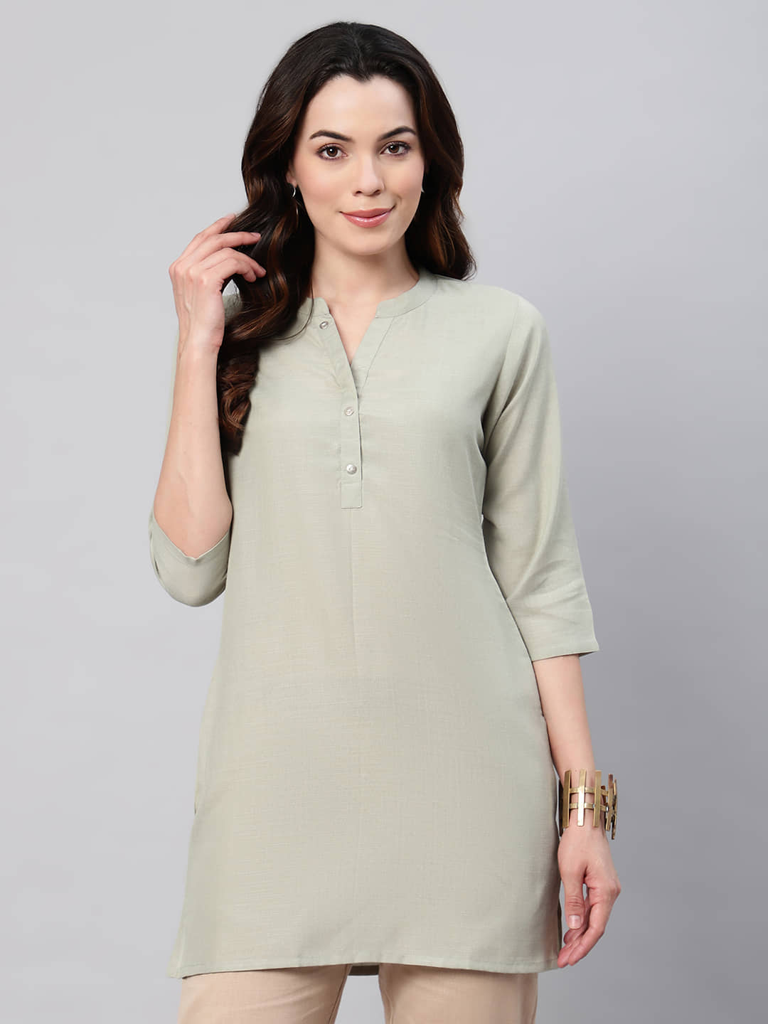 Flamboyant Women's Rayon Tunic ( Green )