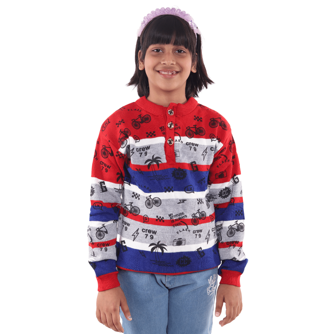     			GTwo Single Girls Wollen Pullover ( Red )