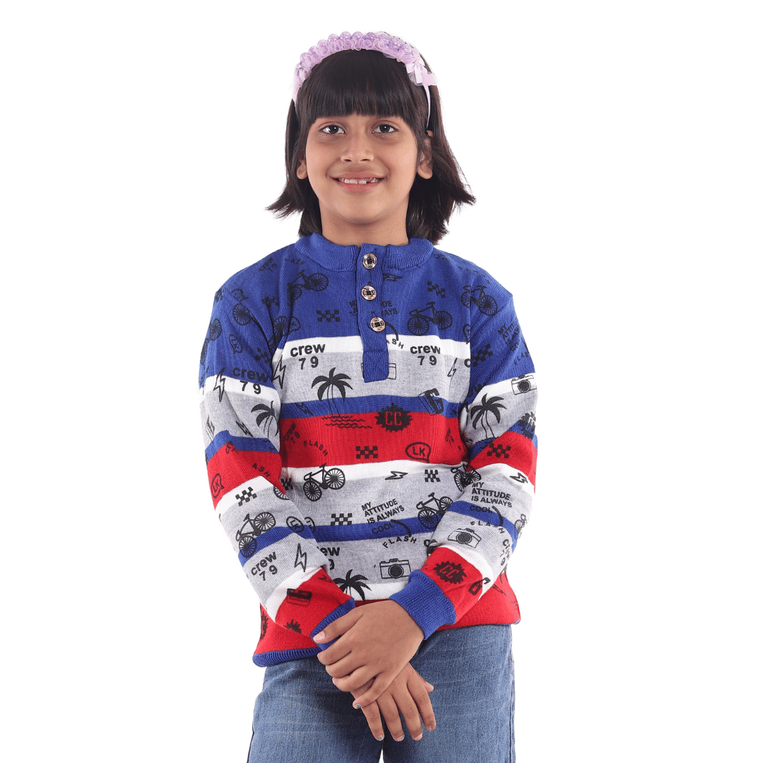     			GTwo Single Girls Wollen Pullover ( Blue )