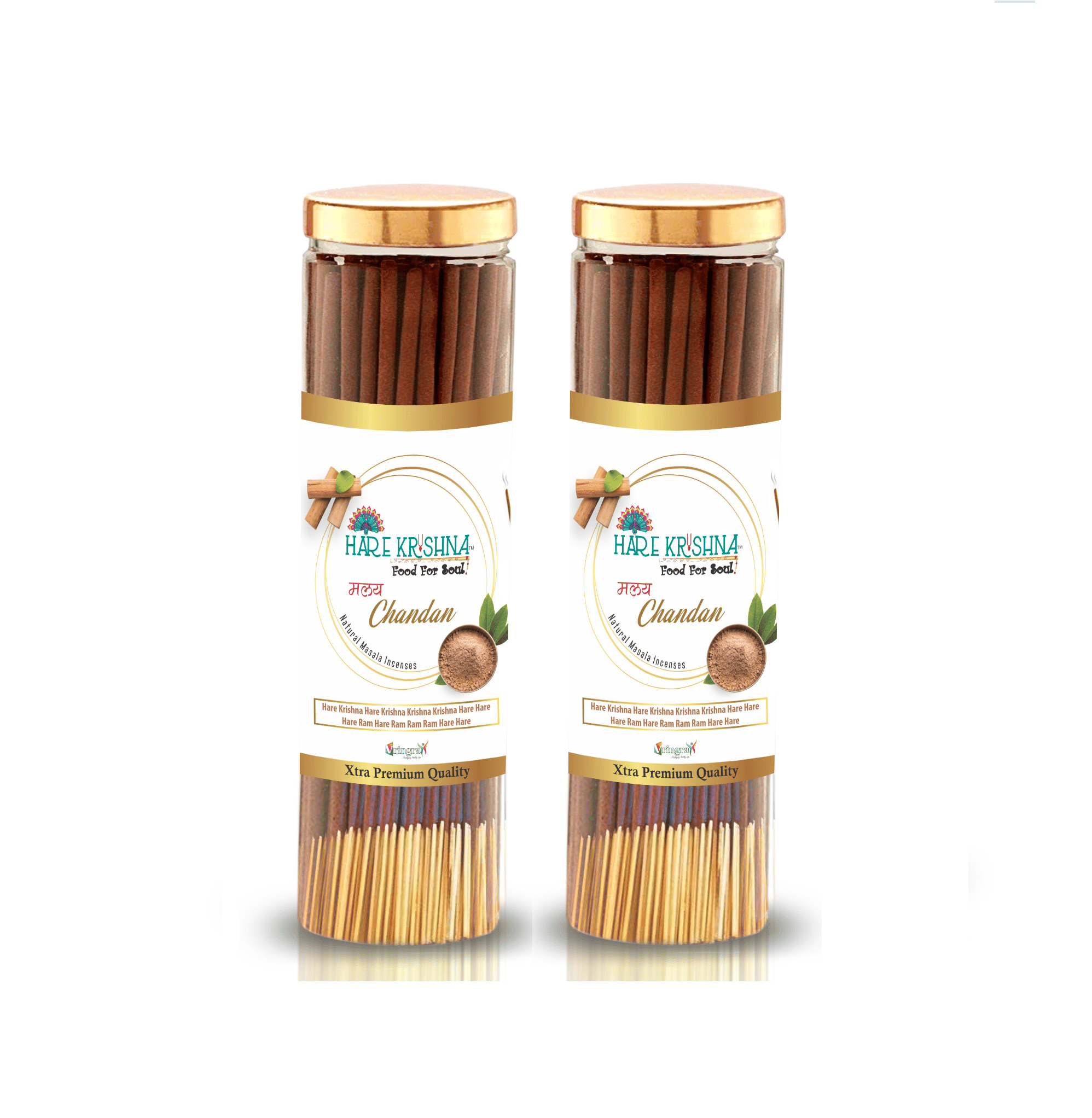     			Hare Krishna Incense Dhoop Sticks Chandan 200 gm ( Pack of 2 )