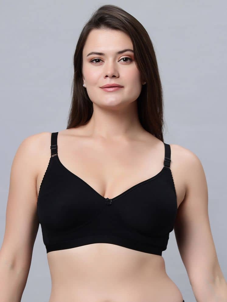 IN CARE LINGERIE Cotton Non Padded Women's Everyday Bra ( Black ) SUHANA_BLACK_34C