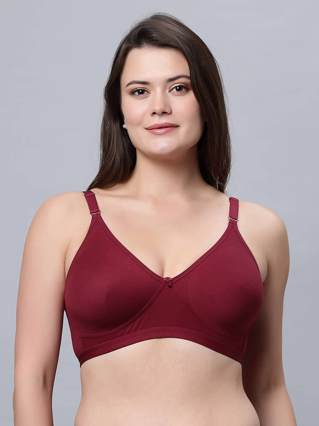 IN CARE LINGERIE Cotton Non Padded Women's Everyday Bra ( Maroon ) SUHANA_MAROON_38C