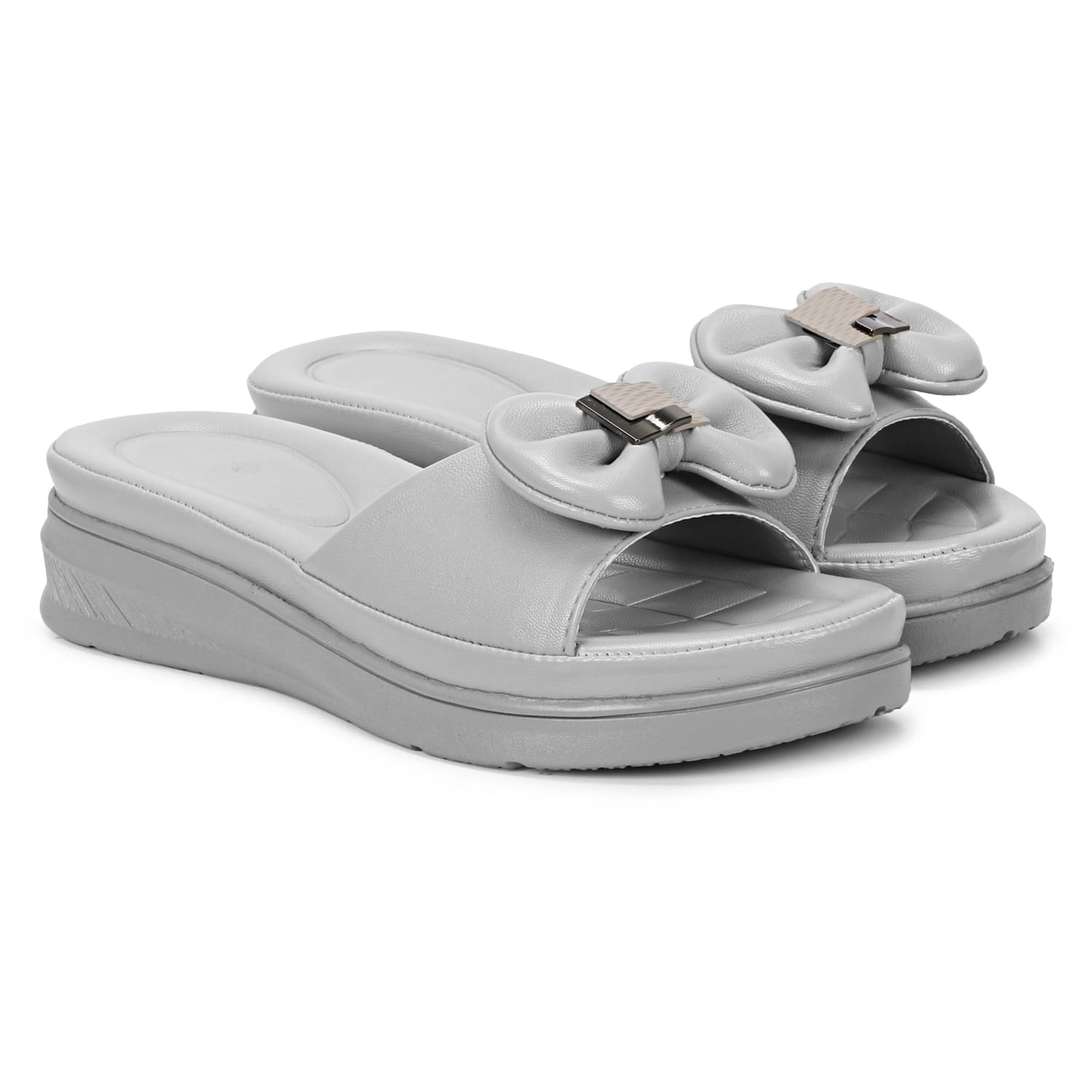     			Ishransh Gray Women's Slip On Heels