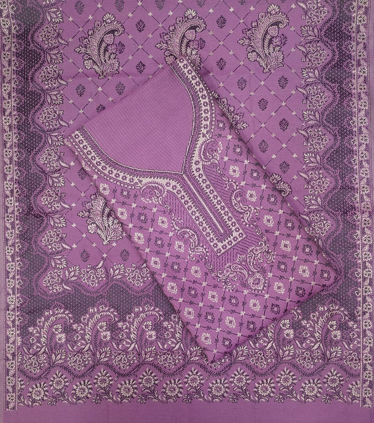 KANI Unstitched Woollen Embellished Dress Material - Purple ( Pack of 1 ) KANI Unstitched Woollen Embellished Dress Material - Purple ( Pack of 1 )