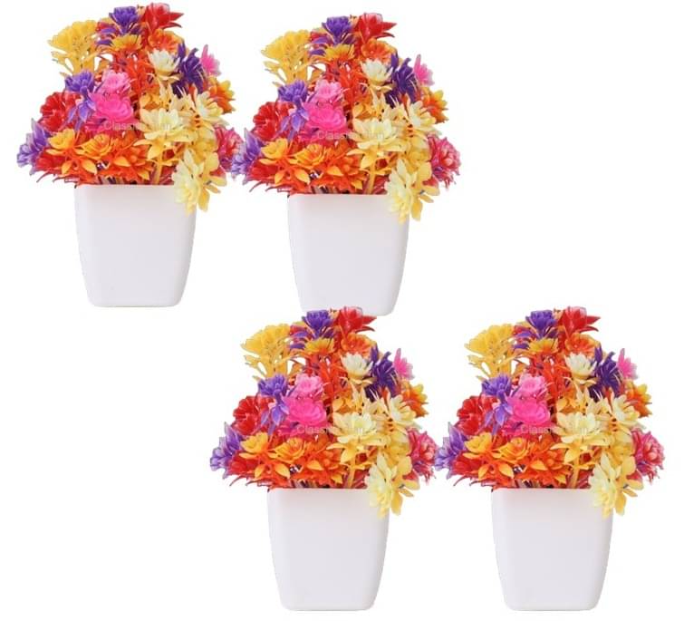     			KanRaj - Multicolor Wild Artificial Flowers With Pot ( Pack of 4 )
