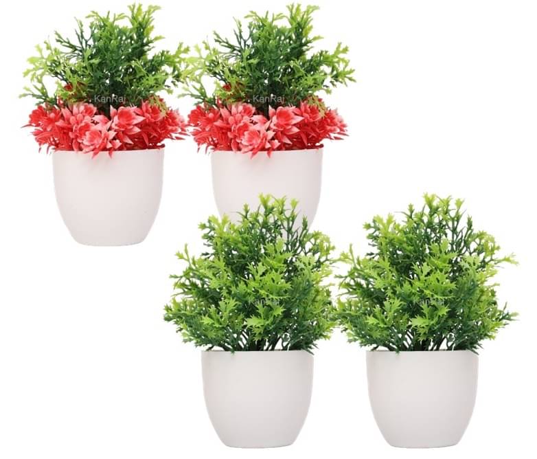     			KanRaj - Multicolor Wild Artificial Flowers With Pot ( Pack of 4 )