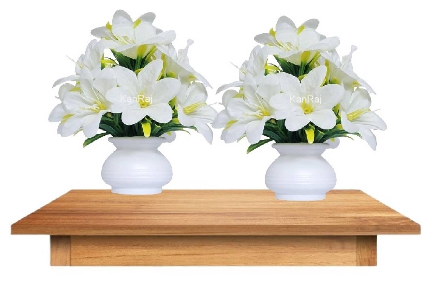    			KanRaj - White Wild Artificial Flower ( Pack of 2 )
