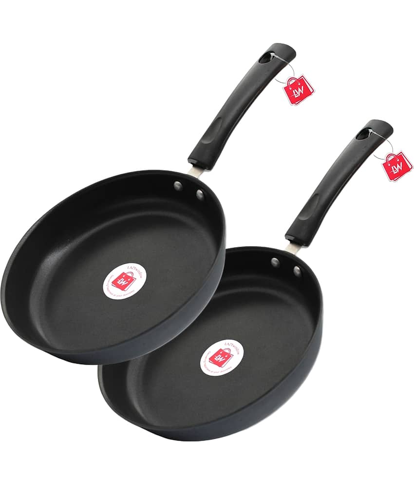 LAZYWINDOW Nonstick Fry Pan Hard Anodised Non-Stick Fry Pan ( Pack of 2 ) - Cookware | Buy online on ZillyBuy
