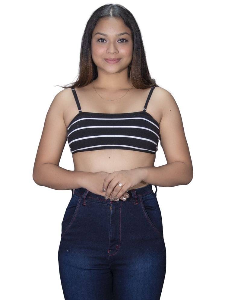     			Leean Patterns Lycra Non Padded Women's Cami bra ( Black ) SCS2024