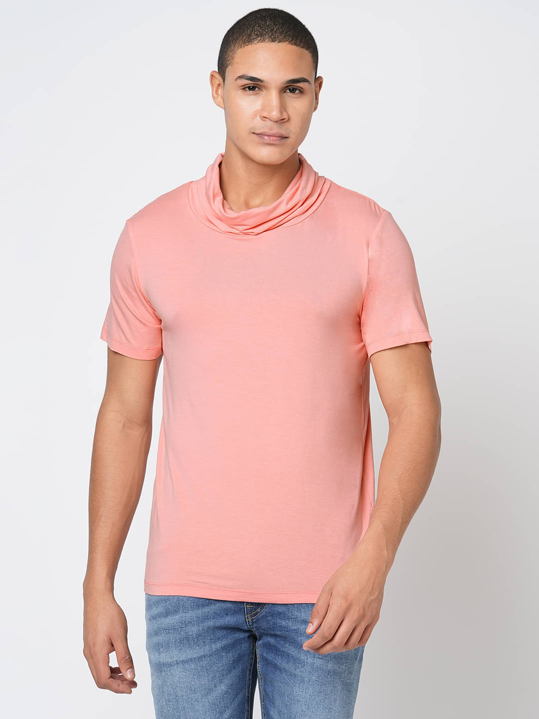 Leean Patterns Pack of 1 Cotton Blend Regular Fit Men's T-Shirt ( Peach ) Leean Patterns Pack of 1 Cotton Blend Regular Fit Men's T-Shirt ( Peach )