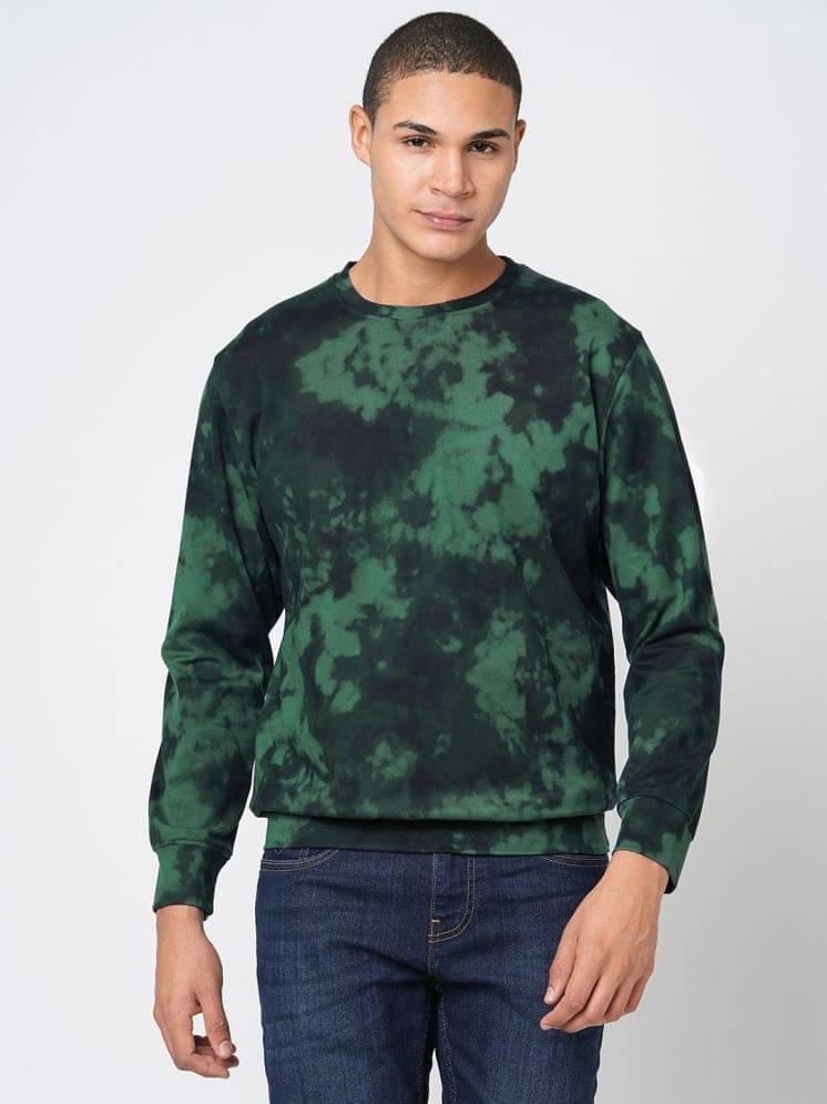     			Leean Patterns Fleece Round Neck Men's Sweatshirt - Green ( Pack of 1 )