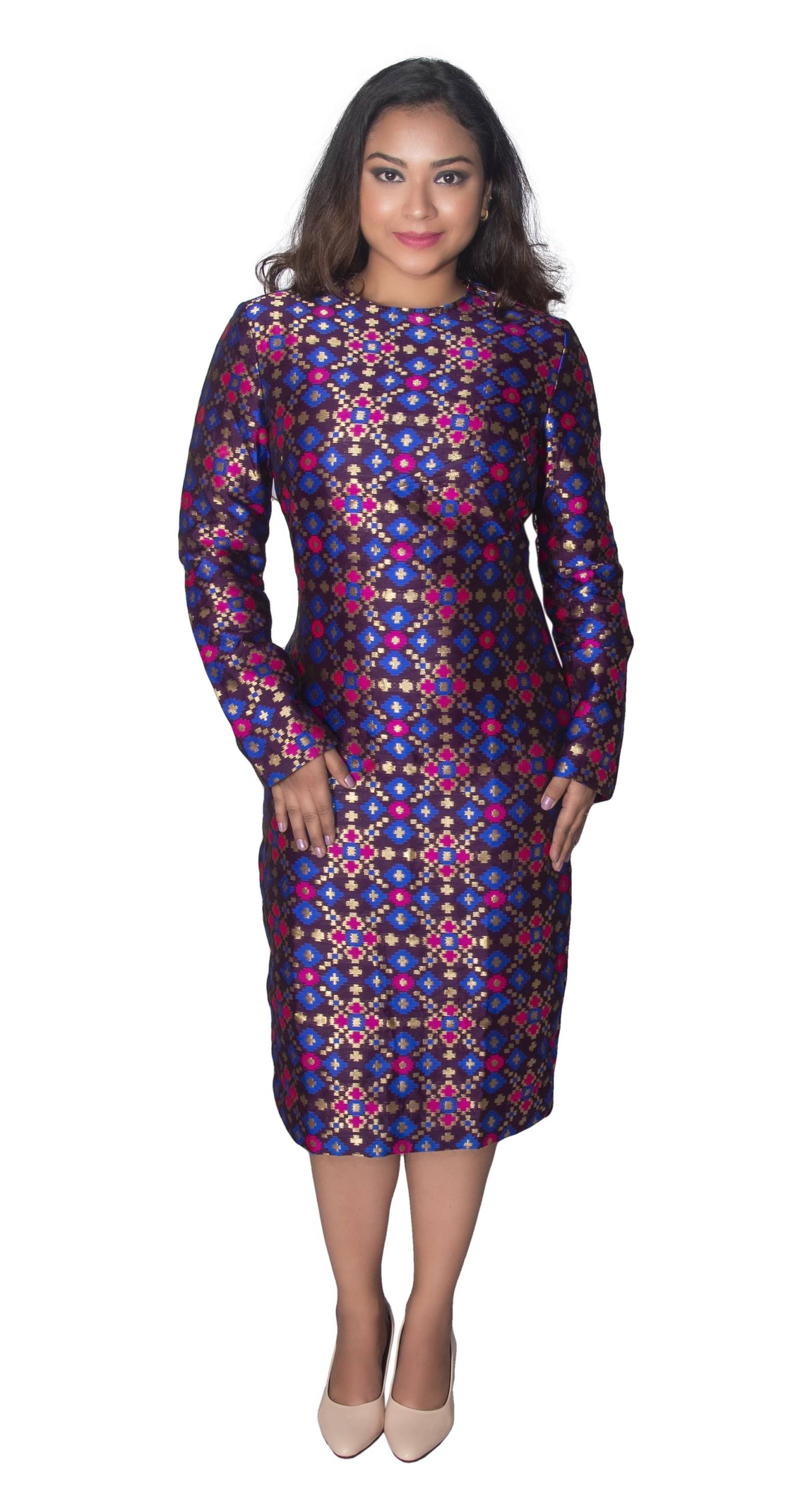     			Leean Patterns Women Polyester Blend Printed Shift Dress ( Multicolor )