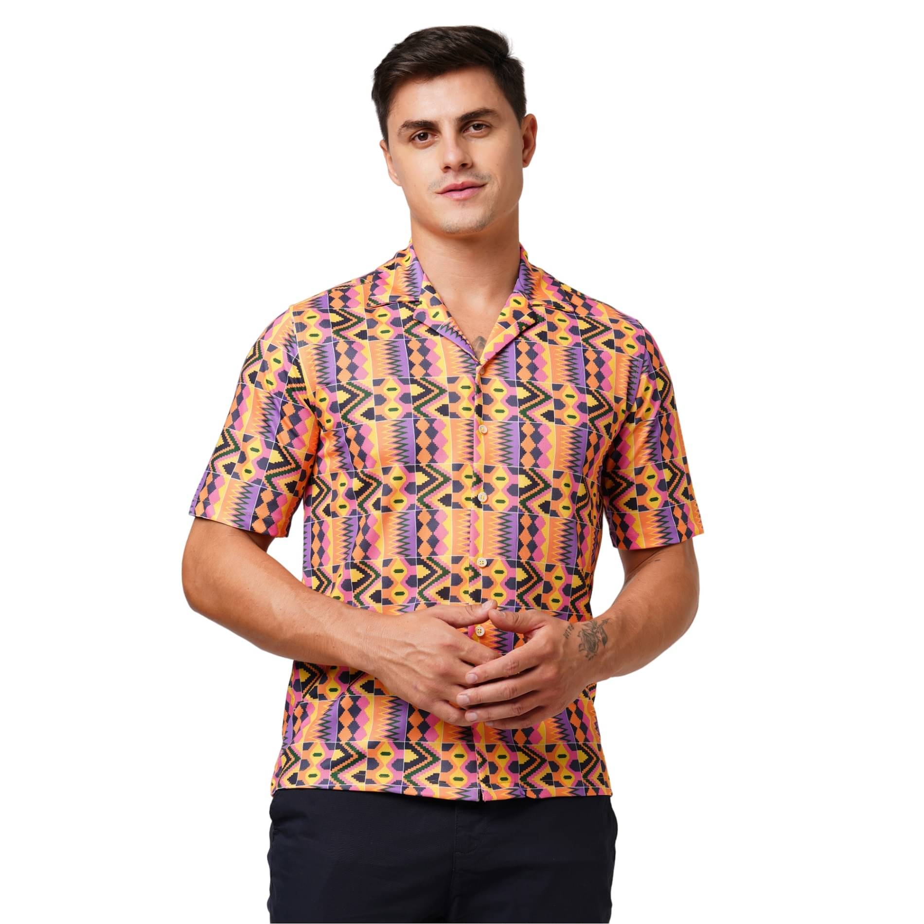 Leean Patterns Polyester Regular Fit Printed Half Sleeves Men's Casual Shirt - Multicolor ( Pack of 1 ) Leean Patterns Polyester Regular Fit Printed Half Sleeves Men's Casual Shirt - Multicolor ( Pack of 1 )