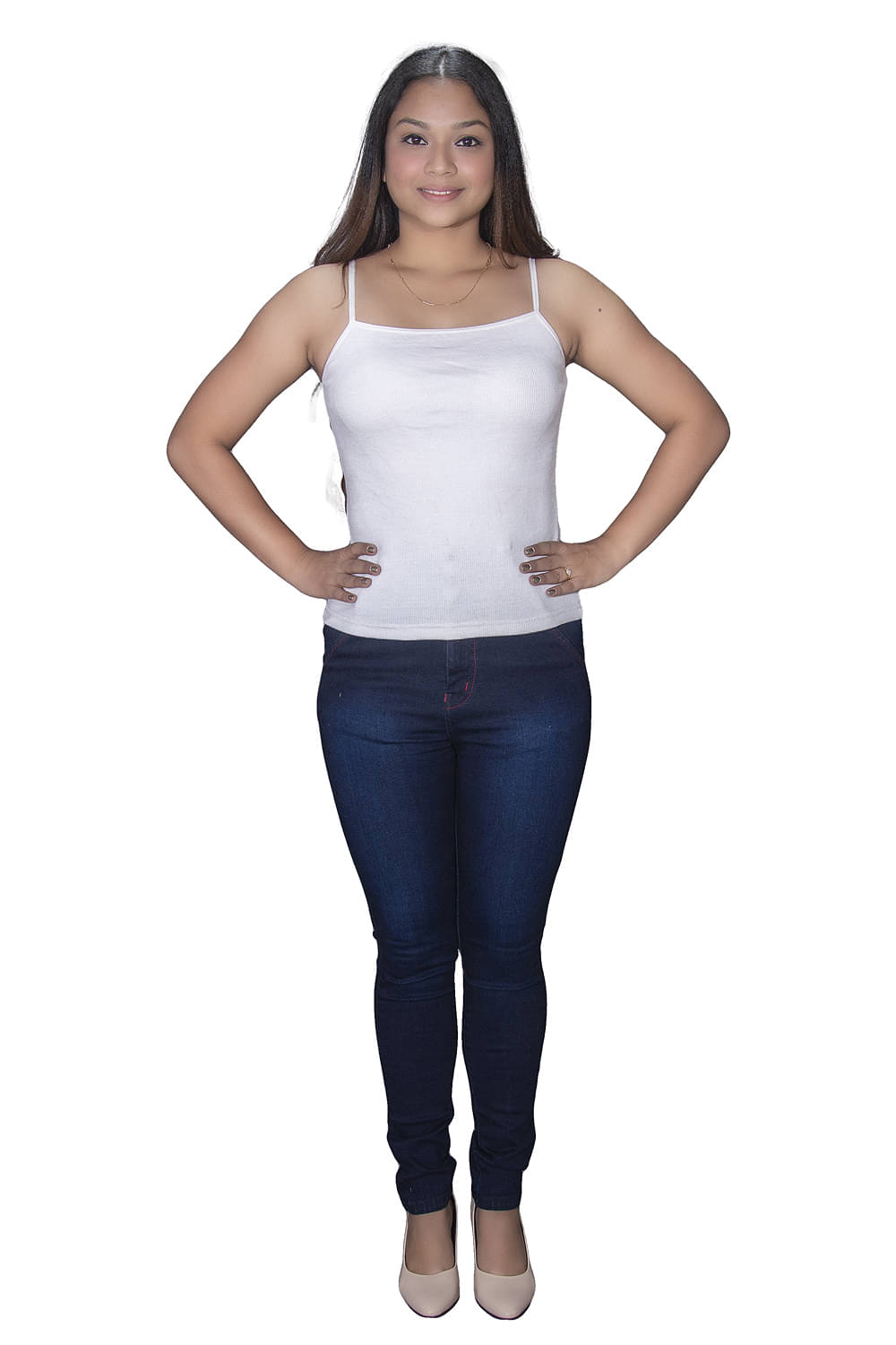     			Leean Patterns Women's Cotton Blend Camisole Top ( White )