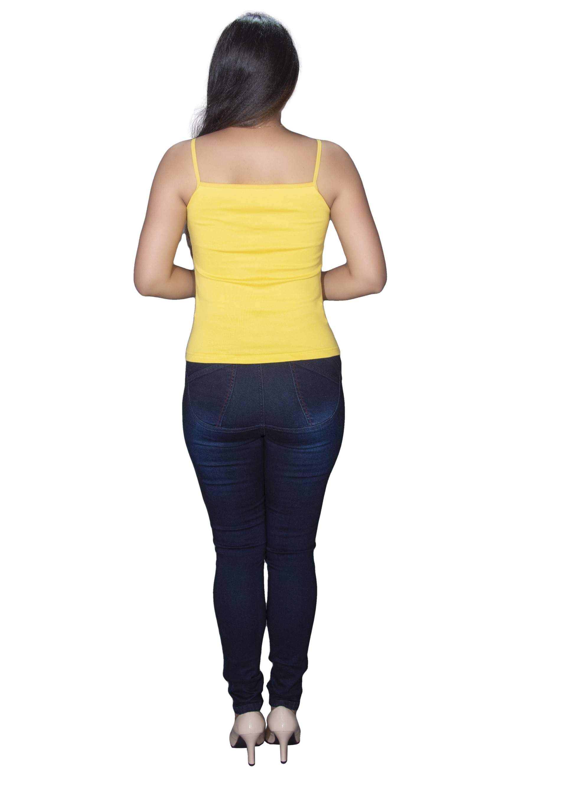 Leean Patterns Women's Cotton Blend Camisole Top ( Yellow ) Leean Patterns Women's Cotton Blend Camisole Top ( Yellow )