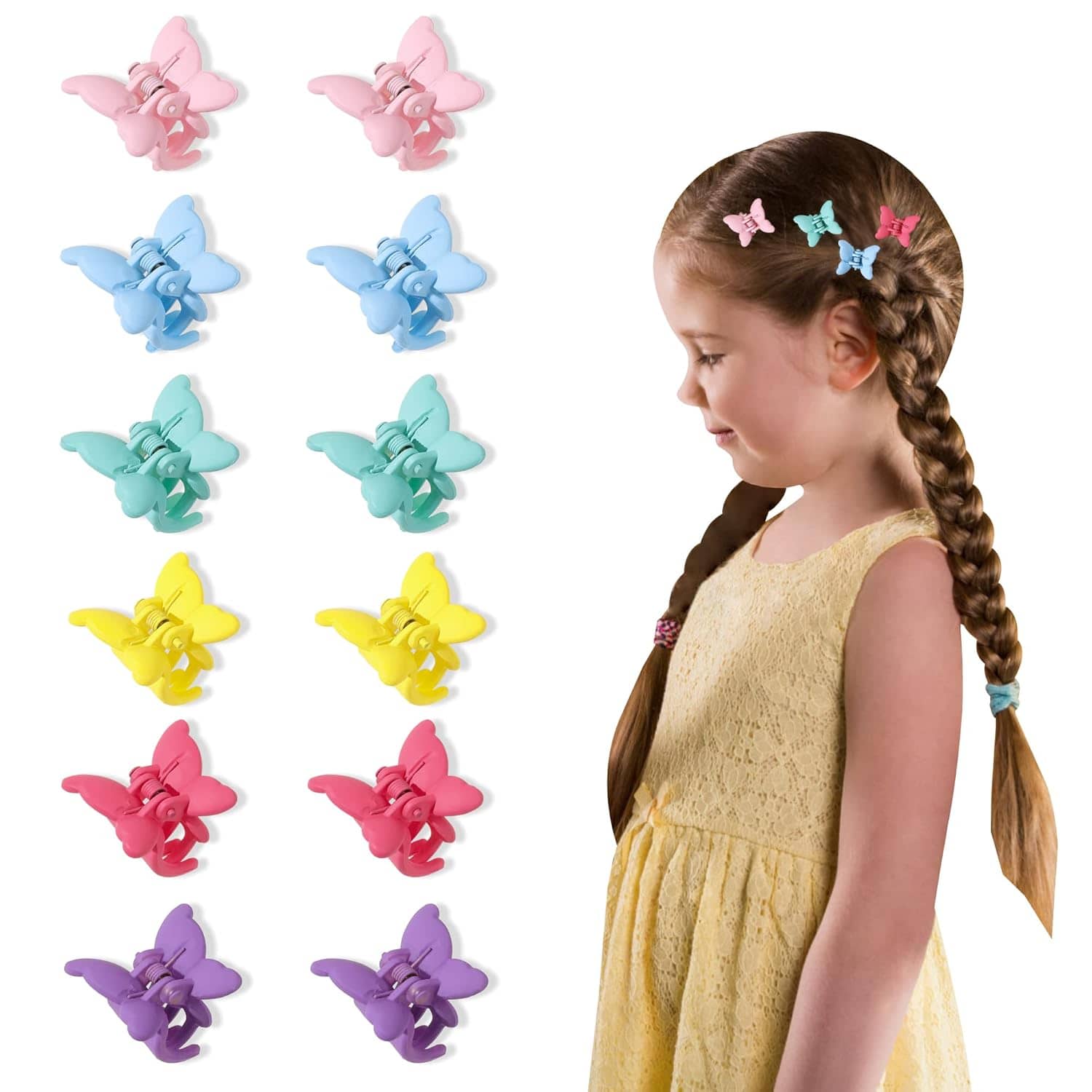 Mini Hair Clips - Tiny Claw Clips for Hair, 12 Pcs Cute Hair Accessories for Girls and Women - Jewellery Sets | Buy online on ZillyBuy