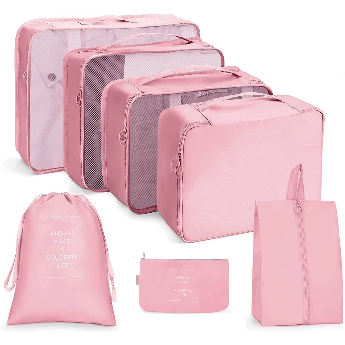     			RAMDEV ENTERPRISE Pink 7 in 1 Travel Organizer Bag For Travel.