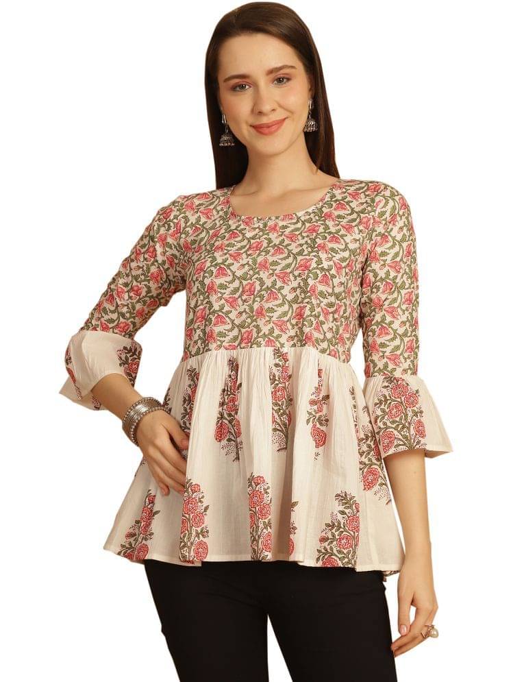 Cotton Short Kurti For Women (Pack of 1) Cotton Short Kurti For Women (Pack of 1)