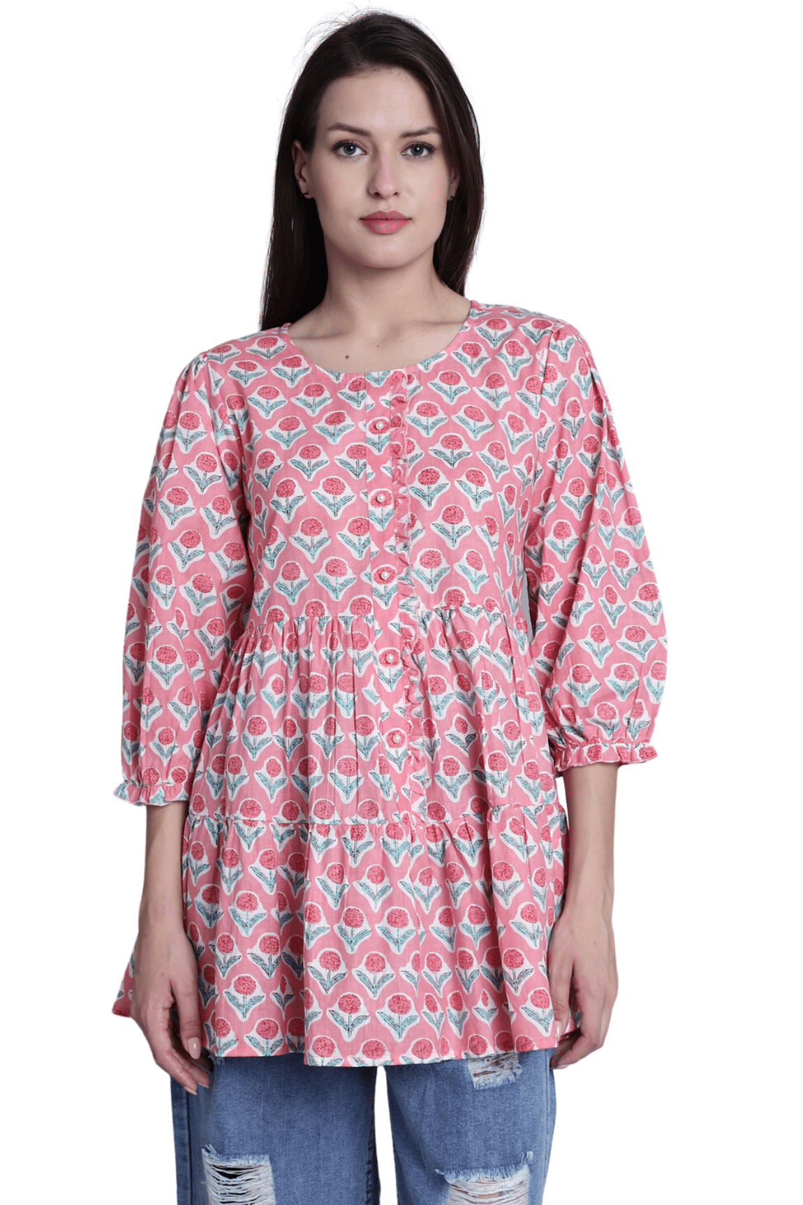 Cotton Short Kurti For Women (Pack of 1) Cotton Short Kurti For Women (Pack of 1)
