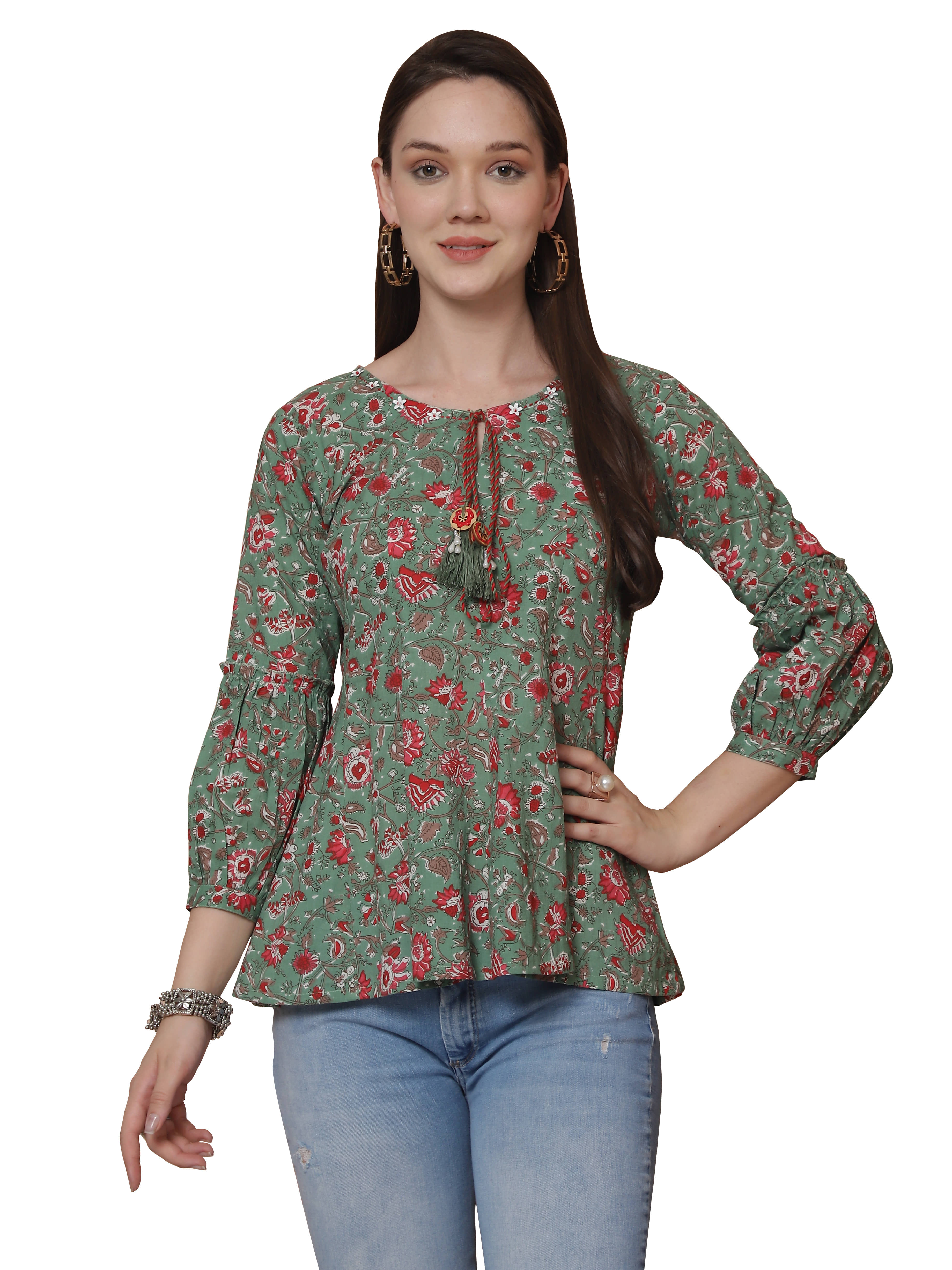 Cotton Short Kurti For Women (Pack of 1) - Kurtis, Tunics | Buy online on ZillyBuy