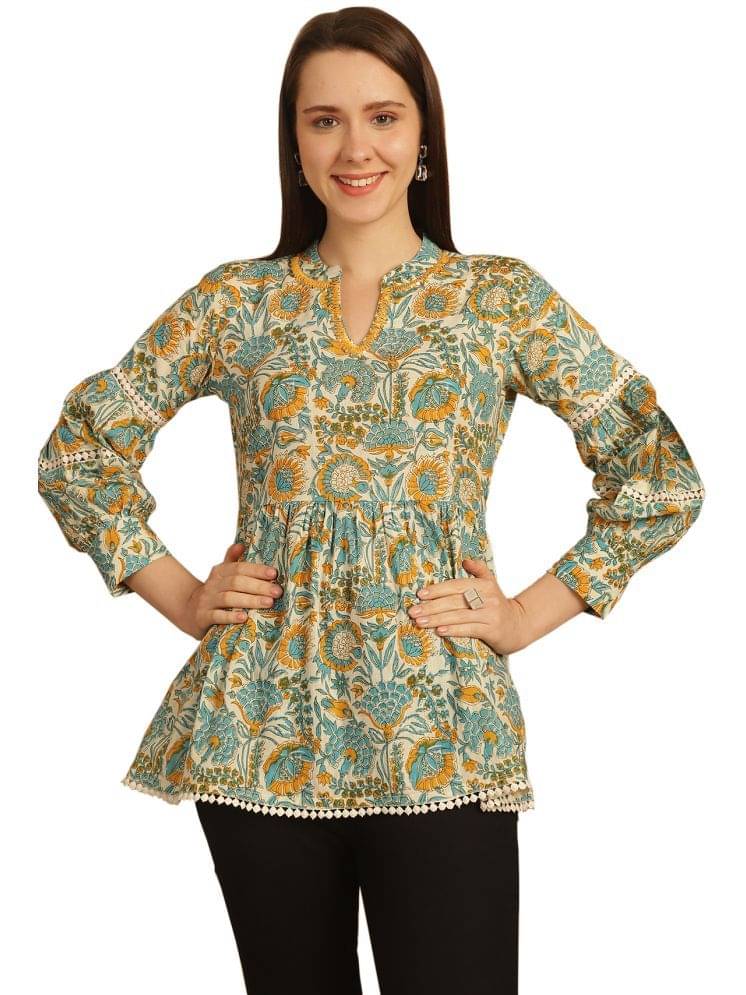 Cotton Short Kurti For Women (Pack of 1) Cotton Short Kurti For Women (Pack of 1)