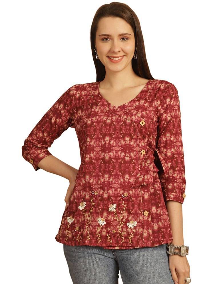     			Rajnandini Women's Cotton A-Line Top ( Magenta )