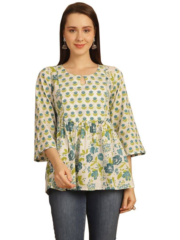Rajnandini Women's Cotton Regular Top ( Multicolor ) Rajnandini Women's Cotton Regular Top ( Multicolor )