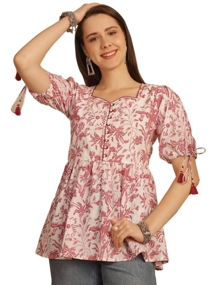     			Rajnandini Women's Cotton A-Line Top ( Multicolor )