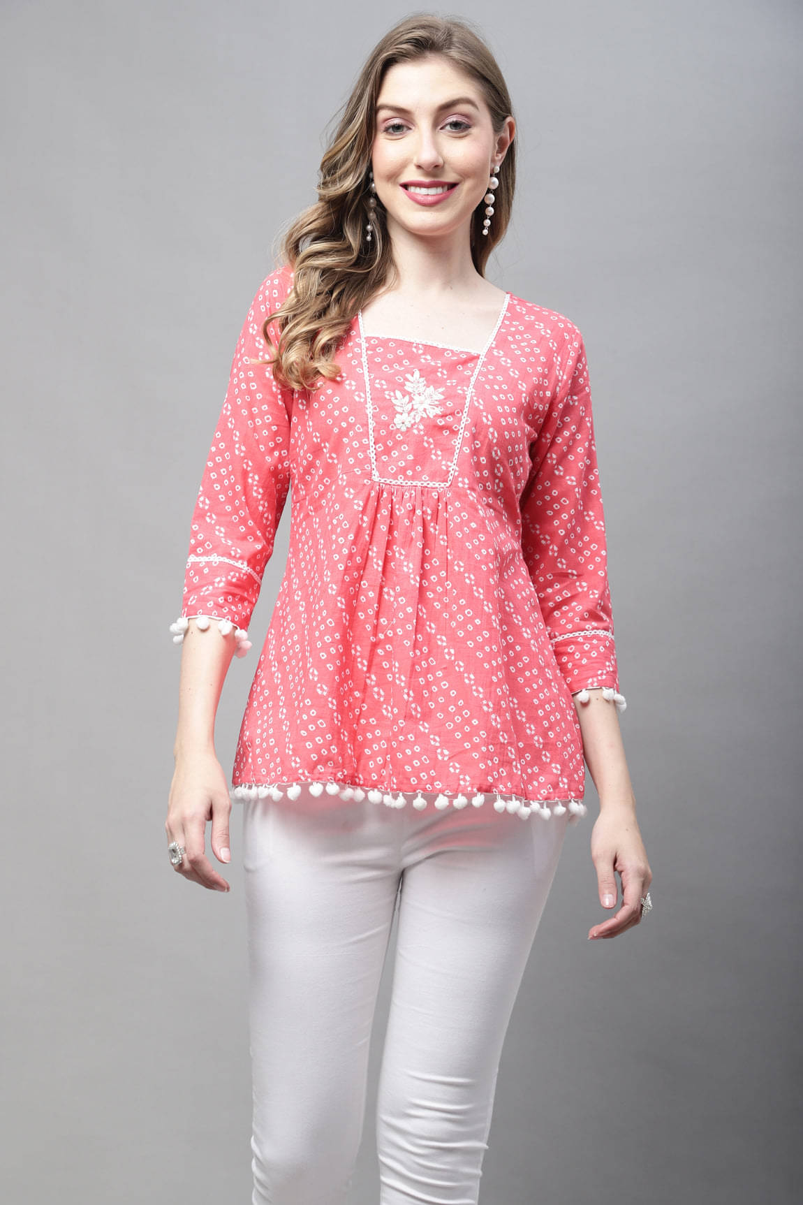     			Rajnandini Women's Cotton Regular Top ( Peach )