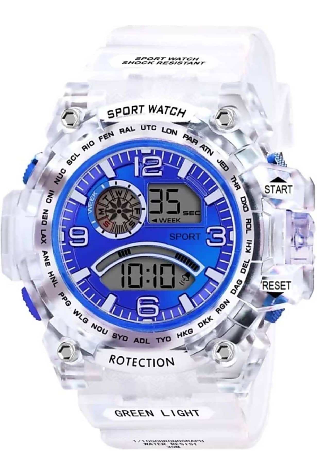 SHMOFY LUXRY White Silicon Digital Men's Watch