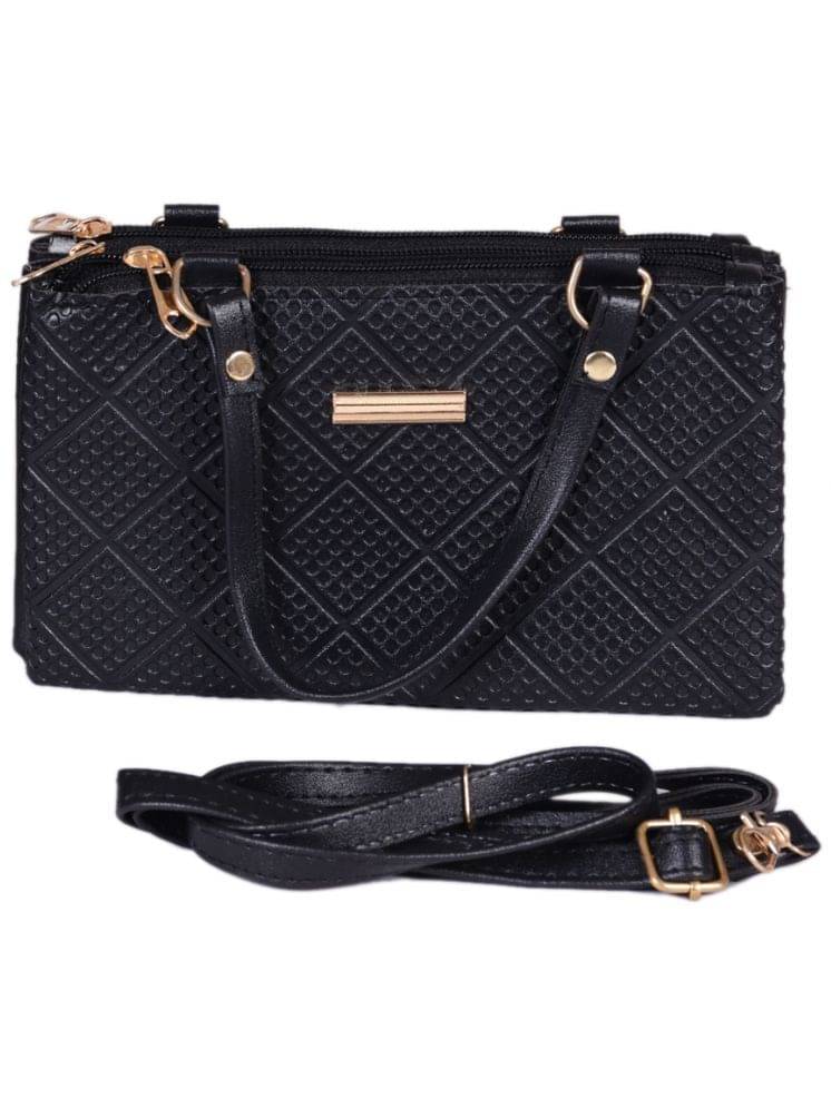     			SUNESH CREATION Sling Bag Fabric Set of 1 ( Black )