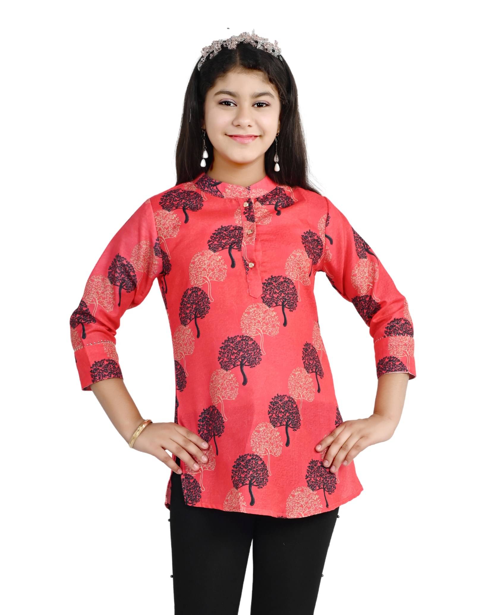     			Arshia Fashions Pack of 1 Girls Cotton Blend Tunic ( Red )