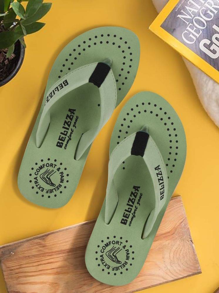 BELIZZA Green Women's Thong Flip Flop BELIZZA Green Women's Thong Flip Flop