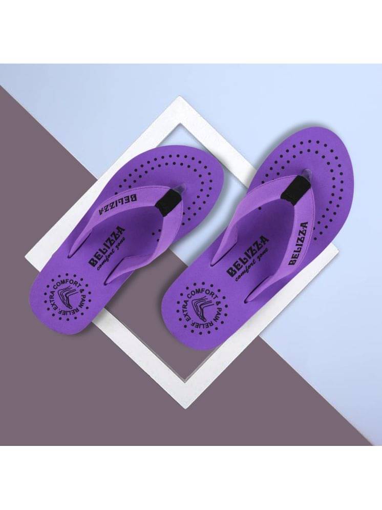     			BELIZZA Purple Women's Thong Flip Flop