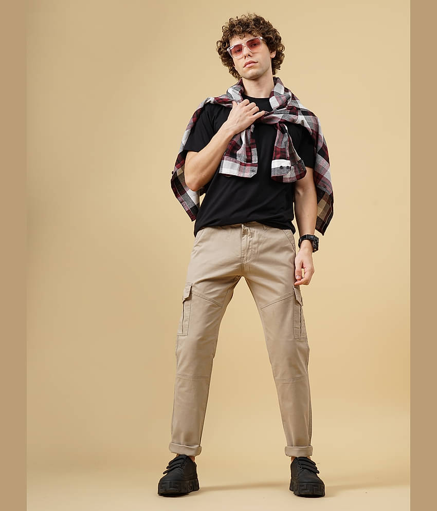 Paul Street Slim Flat Men's Cargos - Brown ( Pack of 1 )