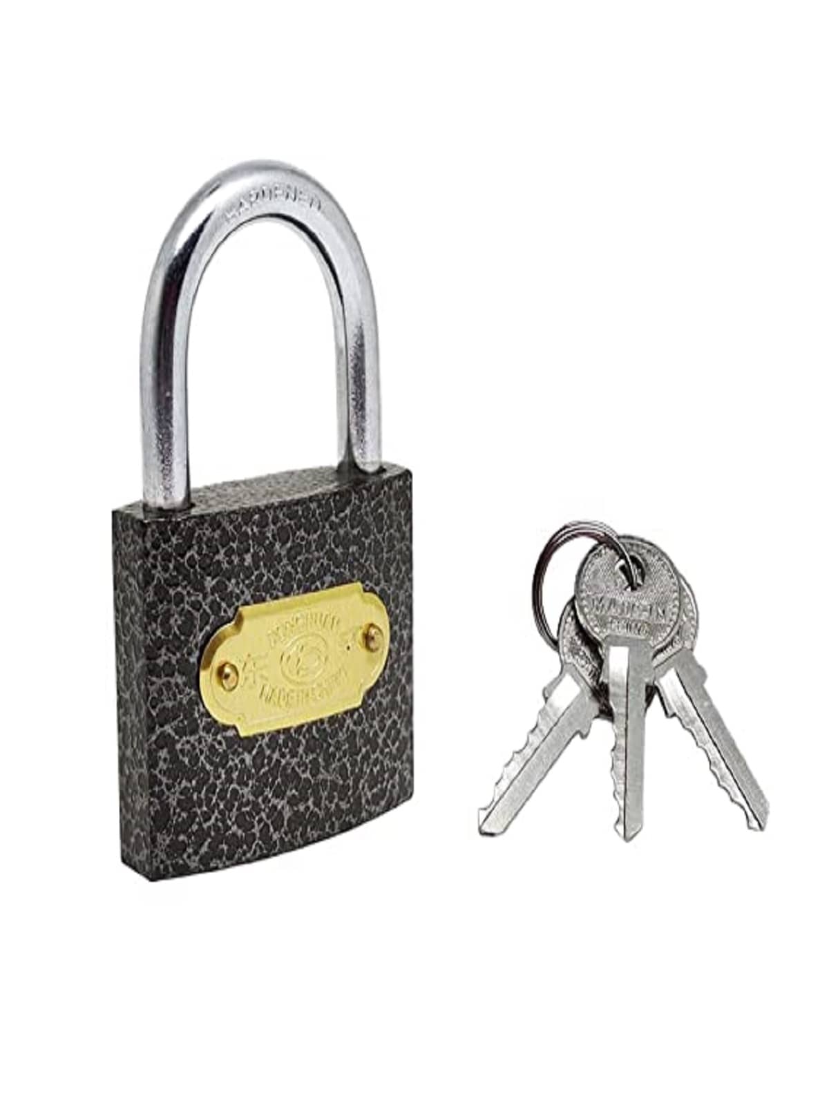 SMALL 50MM Pressing Hard Stainless Steel black Finish Lock with 3 Key (lock 50 mm )