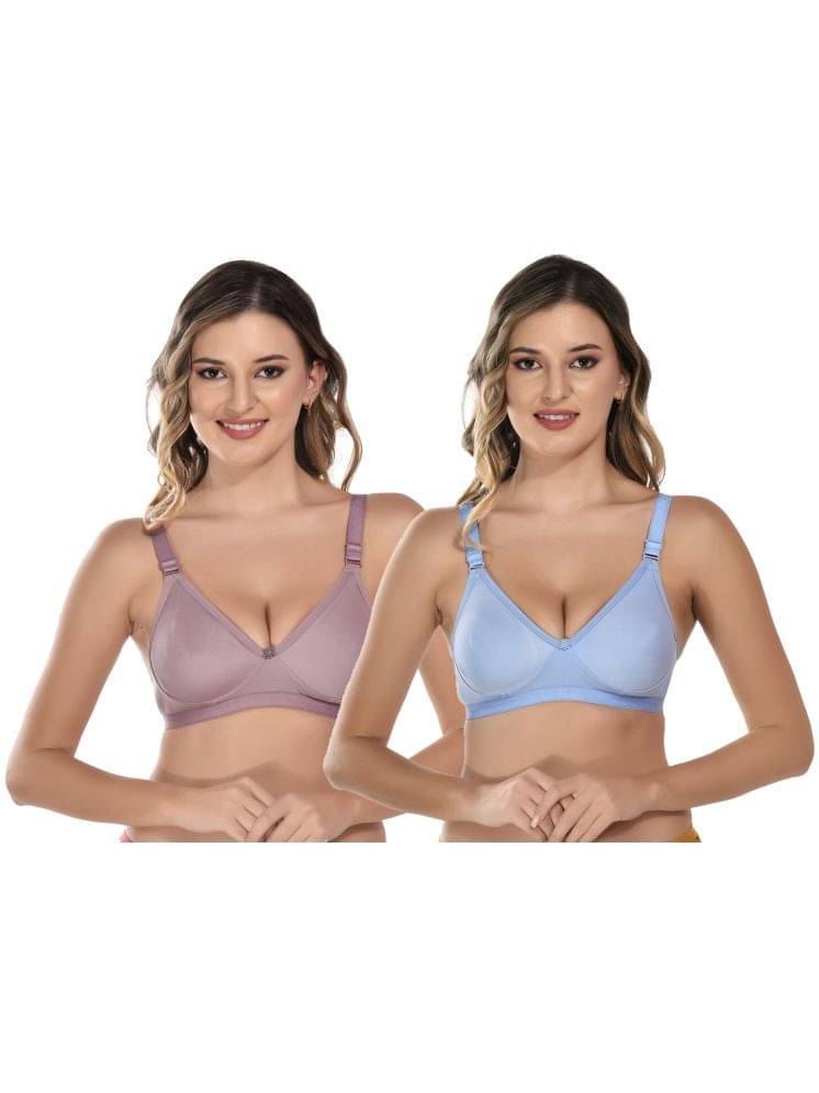     			Viral Girl Pack of 2 Cotton Non Padded Women's T-Shirt Bra ( Blue ) VM-JANNAT-ONION-SKYBLUE