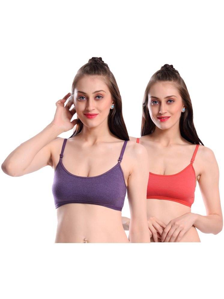     			Viral Girl Pack of 2 Cotton Non Padded Women's Teenage Bra ( Purple ) MV-KINJAL-RED-PURPLE