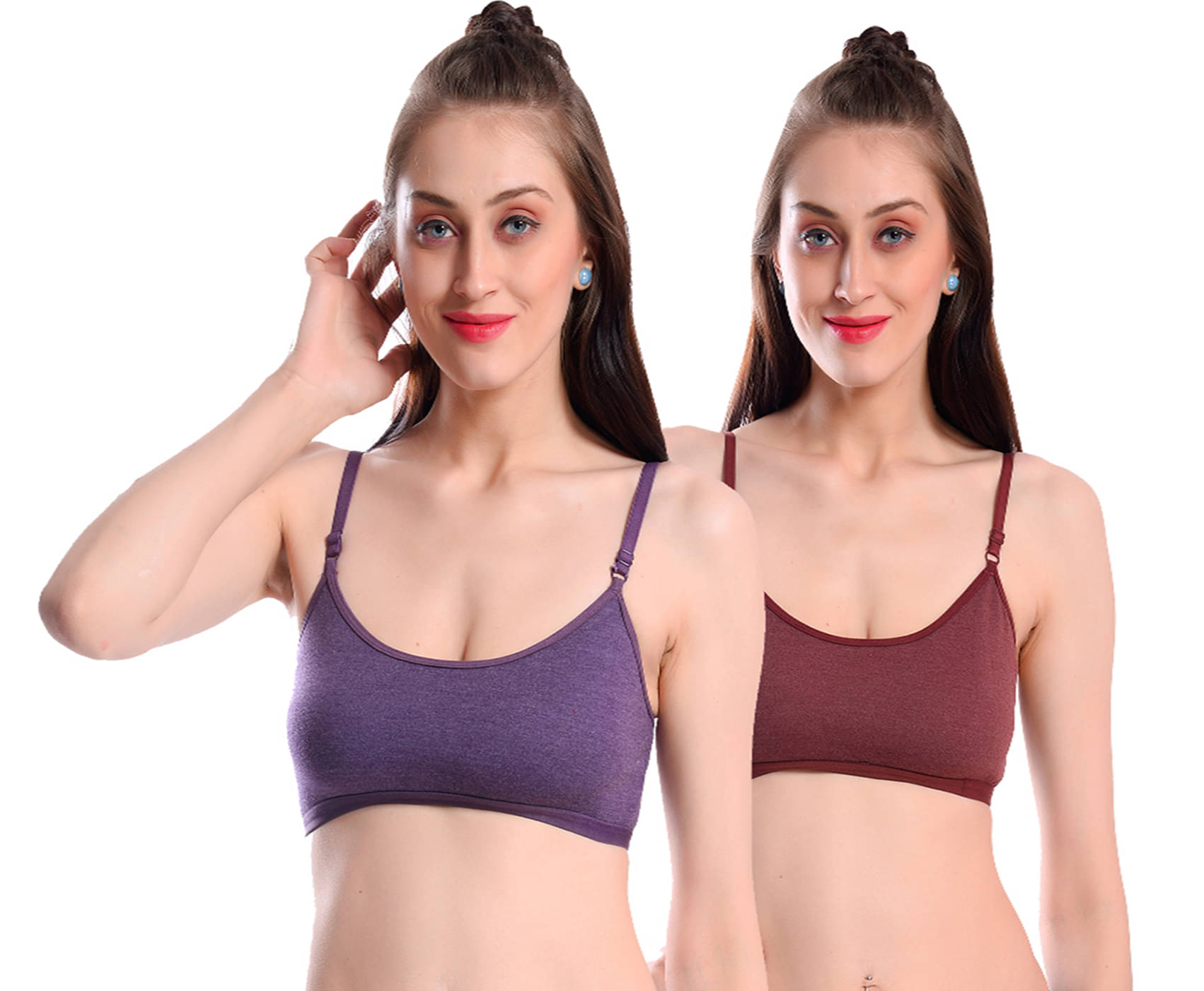     			Viral Girl Pack of 2 Cotton Non Padded Women's Teenage Bra ( Purple ) MV-KINJAL-MAROON-PURPLE