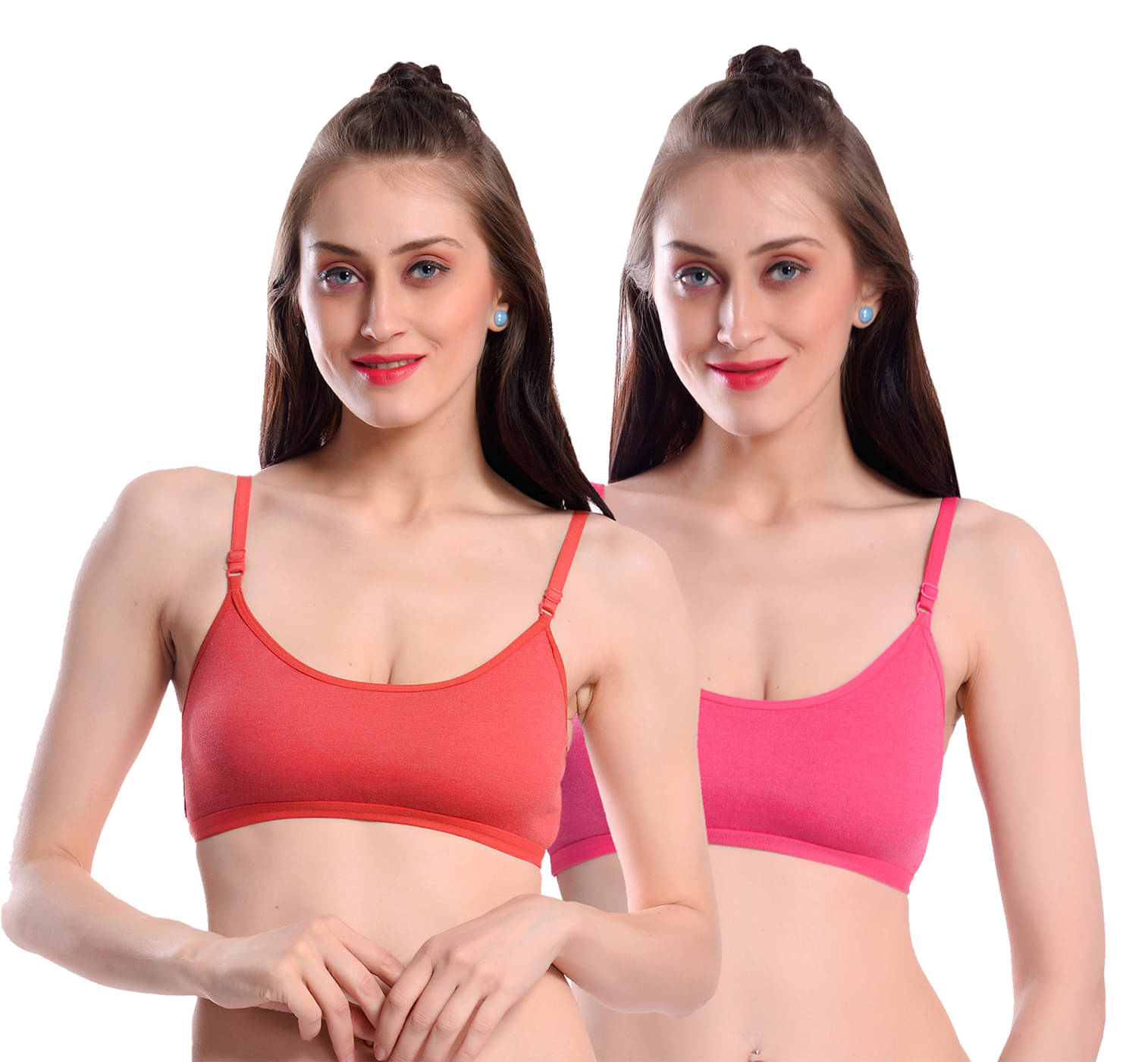     			Viral Girl Pack of 2 Cotton Non Padded Women's Teenage Bra ( Red ) MV-KINJAL-PINK-RED