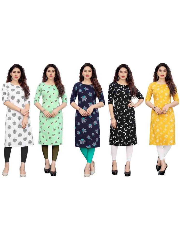 KETAKI FASHION Crepe Printed Straight Women's Kurti - Multicolor2 ( Pack of 5 ) - Kurtis, Tunics | Buy online on ZillyBuy