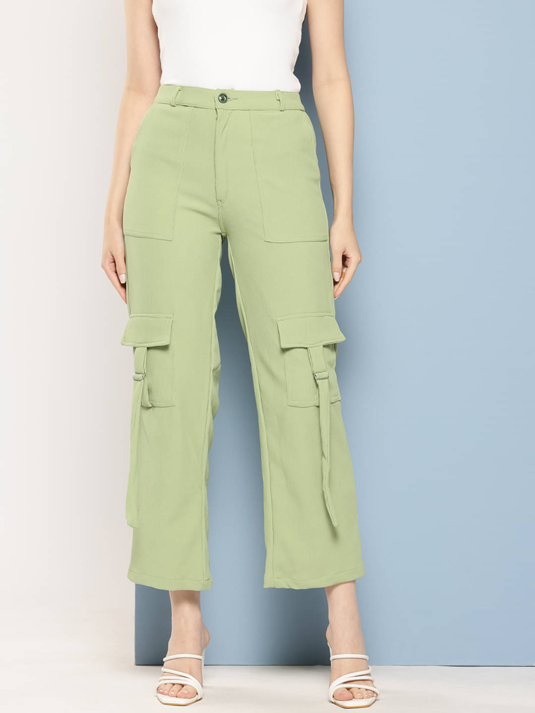     			Aarika Green Nylon Regular Women's Cargo Pants ( Pack of 1 )