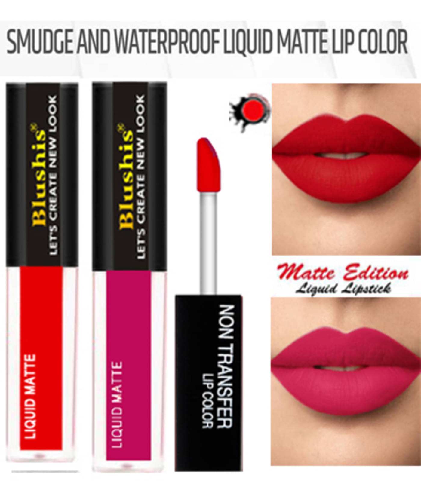     			BLUSHIS Waterproof Multi Color Matte Lipstick Combo (Pack of 2)