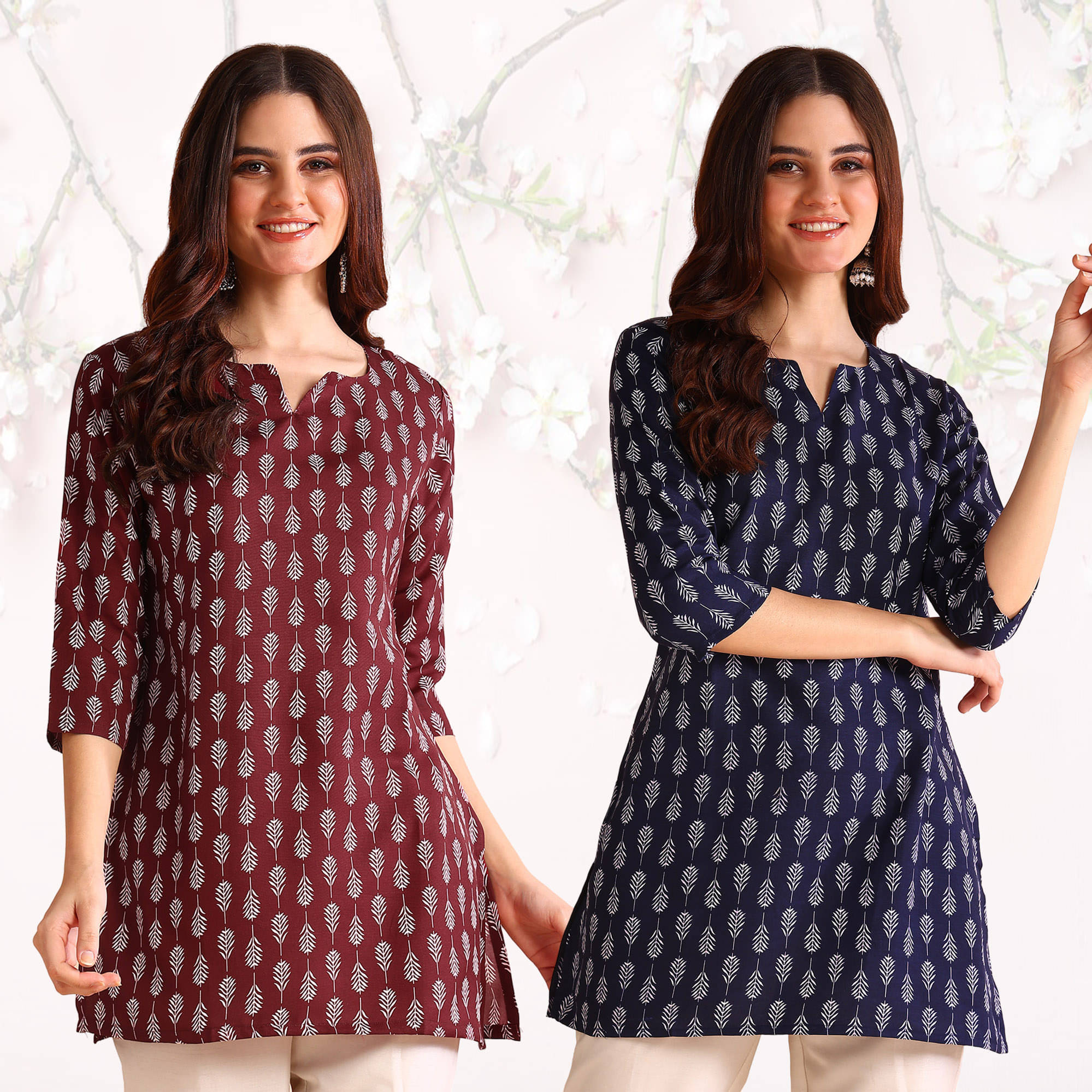 Viscose Short Kurti For Women (Pack of 2)     			Viscose Short Kurti For Women (Pack of 2)