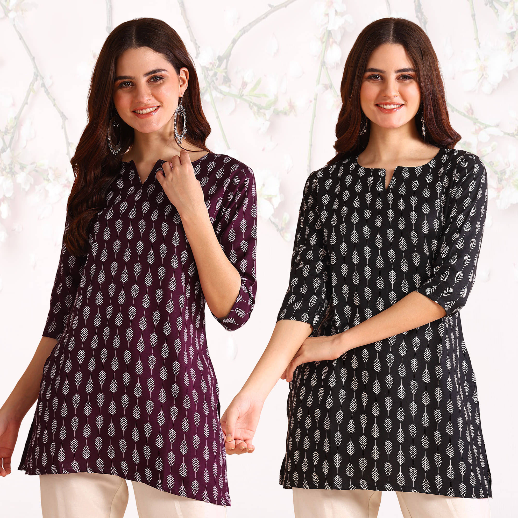 Viscose Short Kurti For Women (Pack of 2) Viscose Short Kurti For Women (Pack of 2)