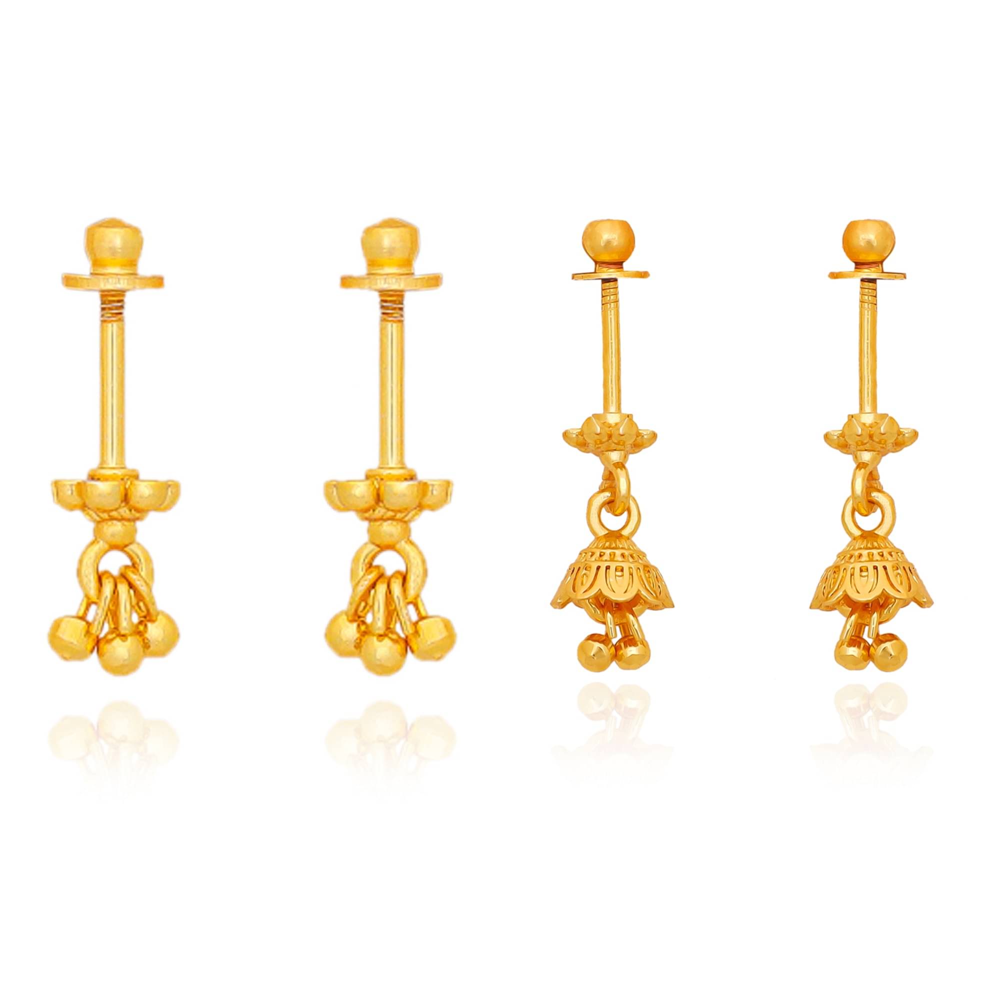     			Drashti Collection Golden EarCuff Earrings ( Pack of 2 )