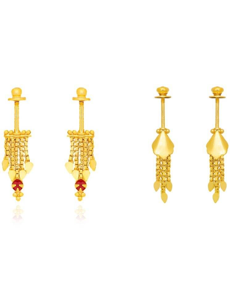     			Drashti Collection Golden EarCuff Earrings ( Pack of 2 )