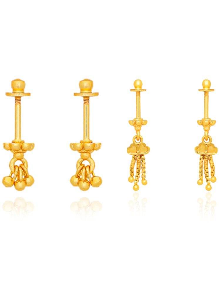     			Drashti Collection Golden EarCuff Earrings ( Pack of 2 )