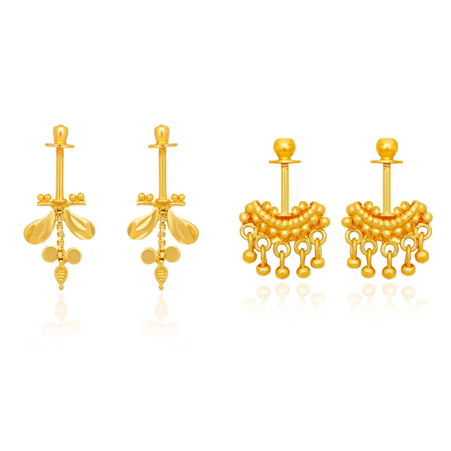     			Drashti Collection Golden EarCuff Earrings ( Pack of 2 )